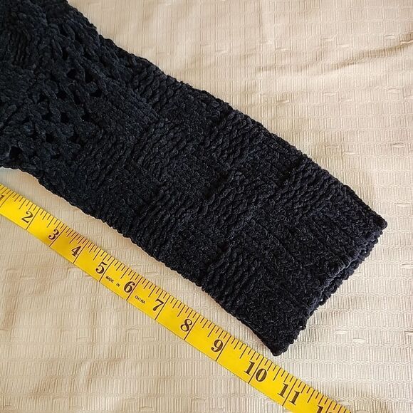 MOTH Anthropology Soft Black Cropped Chunky Knitted Pullover Sweater Top Small - Picture 12 of 12